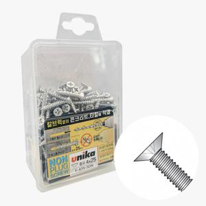 4x25mm 접시머리 유니카 논프라피스 F-425-SDN 논플러그 콘크리트