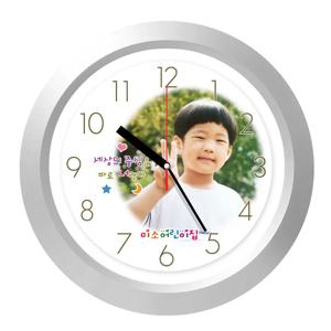 포토 벽시계 중형(그레이) 어린이집 유치원 졸업 생일 선물 액자 답례품