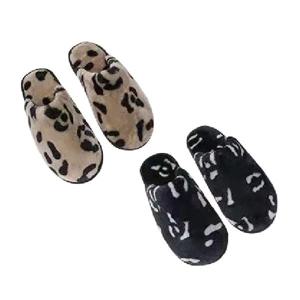 여성 겨울 털슬리퍼 호피 털 슬리퍼 사무용 슬리퍼 2coller/2size