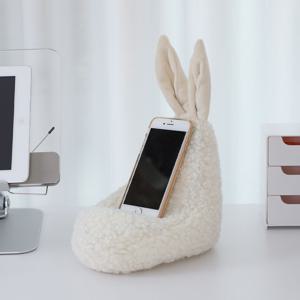 양털 뽀글이 쿠션 토끼 휴대폰 거치대 홀더 귀여운 선물