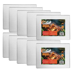 일회용 석쇠 바비큐 대형 410x560mm 10입 고기불판 바베큐 그릴 구이 철망 그릴망