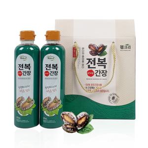 웰크리 맛더한 전복간장 선물세트 완도 만능 맛간장 500mlx2개