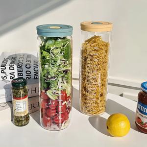 헥사 내열유리 눈금유리병 투톤실리콘캡 2종세트 1400ml 가족 보리차 음료 대용량