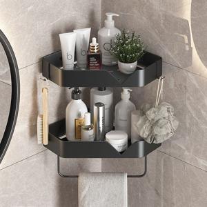 무타공 V 코너 선반 욕실 샴푸 바디워시 주방 다용도 수납 스텐레스 정리대 거치대