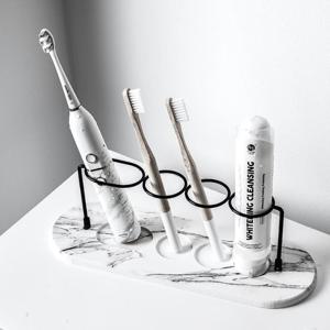 [리퍼] 블랙마블 규조토 향균 칫솔꽂이 트레이 세트 2color