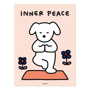Inner Peace 이너피스 강아지 요가 내면의 평화 명상 동물 인테리어 그림 포스터
