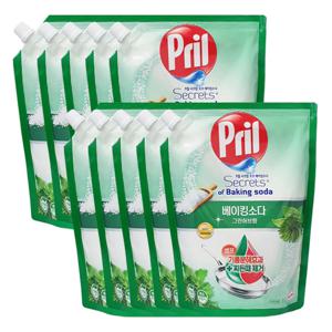 프릴 주방세제 베이킹소다 그린허브 리필 1000ml x10
