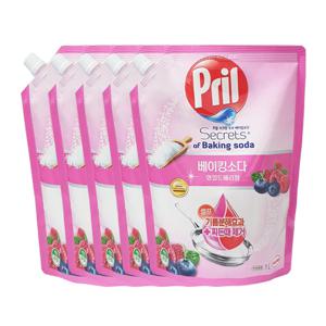 프릴 주방세제 베이킹소다 와일드베리 리필 1000ml x5