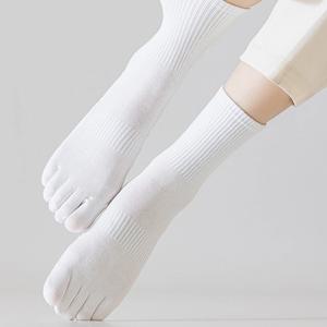 5켤레 세트, 베이직 발가락 양말 운동 땀흡수 여성 타비 토우 삭스