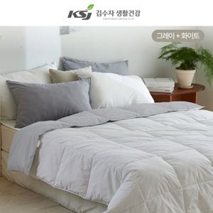 퓨어라벨 프리미엄 양면 구스이불 그레이/화이트 (호텔 침구)