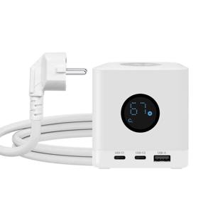 큐브 3구 LCD디스플레이 USB C타입 초고속충전 타워형 디자인멀티탭 1.8m