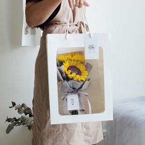 선물용 고급 투명창 종이가방 쇼핑백 꽃다발 선물 꽃 화분 선물 구디백 답례품 종이쇼핑백