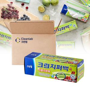 투명 비닐 이중 지퍼백 18cm x 20cm(소) 20매 30개 밀폐 위생