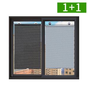 1+1 붙이는 창문 블라인드 암막 햇빛가리개 롤스크린 무타공 커튼 가림막 40X60
