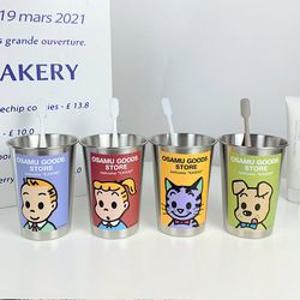 귀여운 스텐 거꾸로 자석 양치컵