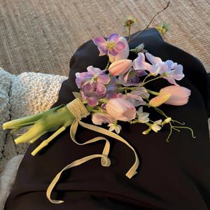 빈티지 튤립 조화부케 셀프웨딩 촬영부케 'Pink & Purple Bouquet'