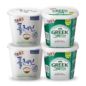 요플레 플레인 화이트 900g 2개 + 그릭요거트 마일드 900g 2개