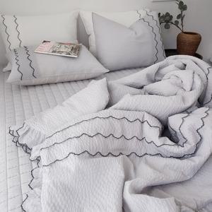 대나무 캉캉프릴 리플 여름 차렵이불 세트 S/Q