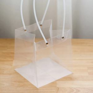 꽃다발 투명 쇼핑백 PP 정사각형 1호 (소) 16x16cm 선물 포장