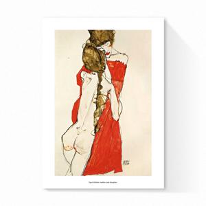 에곤쉴레 명화 인테리어 그림 액자 _어머니와딸