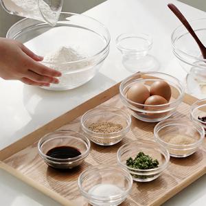 투명 스택커블 유리 믹싱볼 7size 택1 / 글라스 믹싱볼