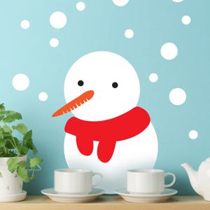 빨간 목도리 눈사람 겨울 크리스마스 인테리어 스티커