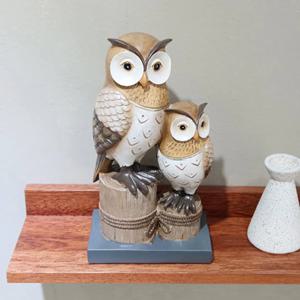 나무기둥 부엉이 장식