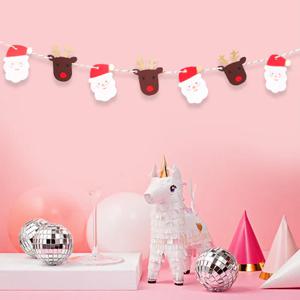 미니 반짝이는 산타와 루돌프 가랜드