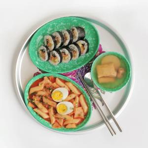 레트로 멜라민 분식그릇 - 공기 (대)