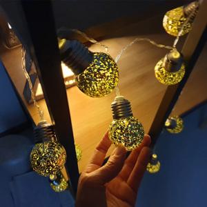 반짝이 골드 전구 가랜드 조명