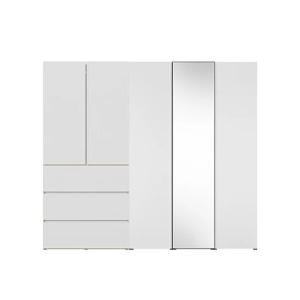 [오늘의집 단독] 바이엘 채널 거울옷장세트 화이트 250cm(높이216cm) 데일리서랍형