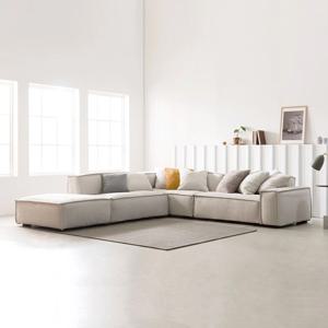 두모 확장형 스타일클린 워셔블 풀커버링 구스다운 패브릭 소파 6인용/코너형 (BS3075)