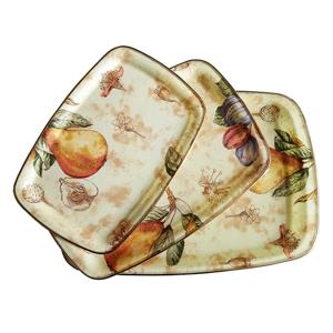 주방 화이바 쟁반 대중소 3P세트  / 자몽