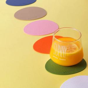 예쁜 색상에 실리콘 컵받침 실리콘 티코스터 - 오벌타입
