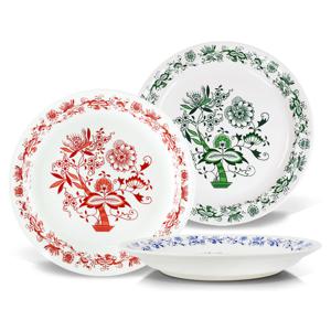 쯔비벨무스터 Blue&Red&Green 대접시 3P세트