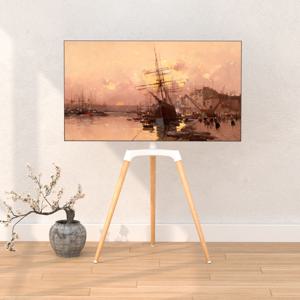 TV 티비 거치대 스탠드 이동식 원목 이젤형 무타공 삼성 LG호환 대형 T01