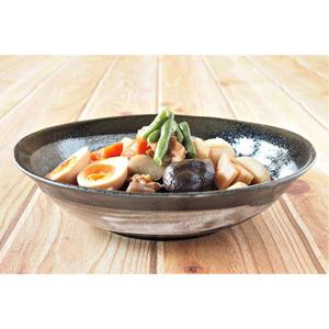 [해외] 블랙 크리스탈 미노 도자기 샐러드 메인 접시 파스타 냉면 국수 그릇