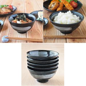 [해외] 블랙 크리스탈 미노 도자기 밥그릇 밥공기 시리얼 덮밥 볼그릇 2종 택1