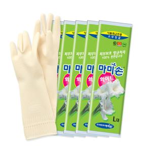 마미손 고무장갑 화이트밴드(대형) 5입