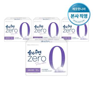 순수한면 제로 ZERO 생리대 오버나이트 (12개입 X 4팩)