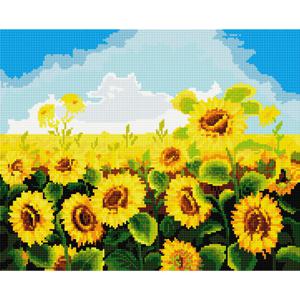 DIY 보석십자수 (캔버스형) 해바라기 밭 40X50cm