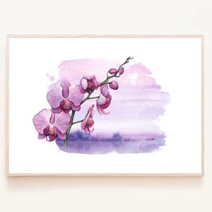 바다와 열대 해변의 꽃 보타니컬 수채 플라워 노을 여름 분위기 일러스트 그림 액자
