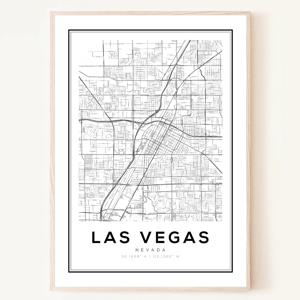 미국 네바다주 라스베가스 Nevada Las Vegas 카지노 도시 지도 맵 액자