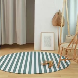 스트라이프 워셔블 쿨링 시어서커 원형 여름러그 쿨매트 4 colors