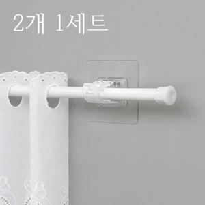 투명 못없이 설치 하는 못없는 창틀 접착용 전세집 커튼봉 커튼 달기 브라켓 후크 압축봉