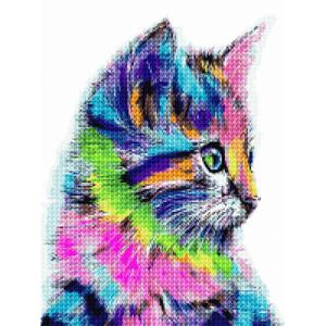 DIY 보석십자수 세트 30x40 레인보우 고양이 (D30-14)