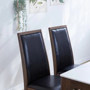 1+1 와퍼스 가죽 원목 식탁의자