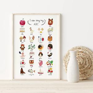 I can Sing my ABC 알파벳 포스터 아이방 꾸미기 액자 인테리어 소품
