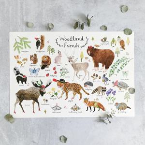 Woodland Friends 알파벳 포스터 아이방 꾸미기 액자 인테리어 소품