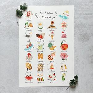 My Summer Alphabet 알파벳 포스터 아이방 꾸미기 액자 인테리어 소품